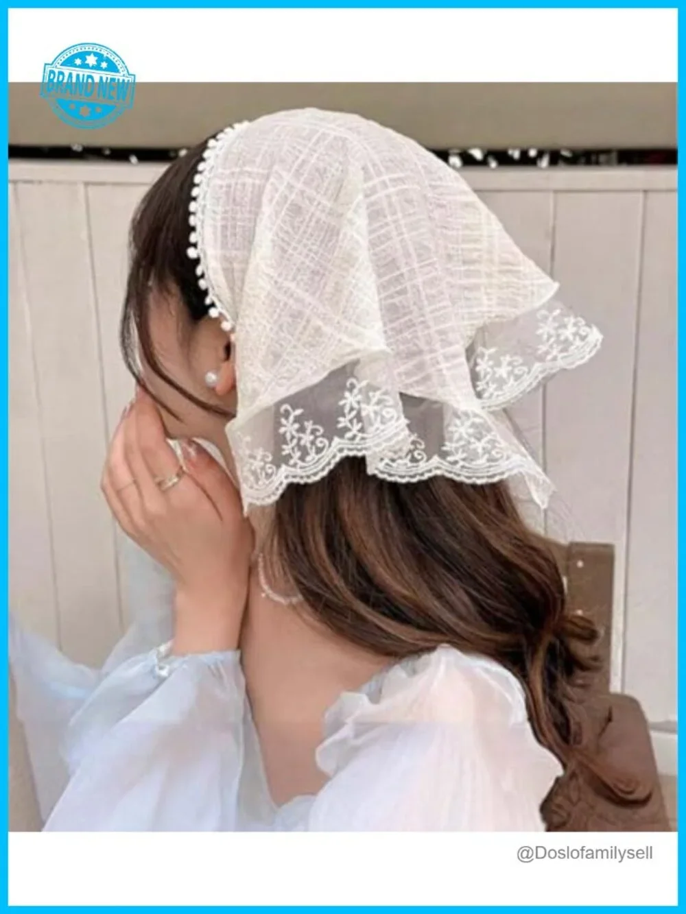 Lace Mesh Adjustable Tie-Back Headband Scarf for Hair